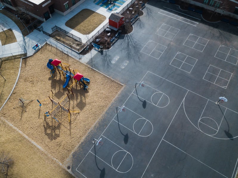 Empty elementary school playground